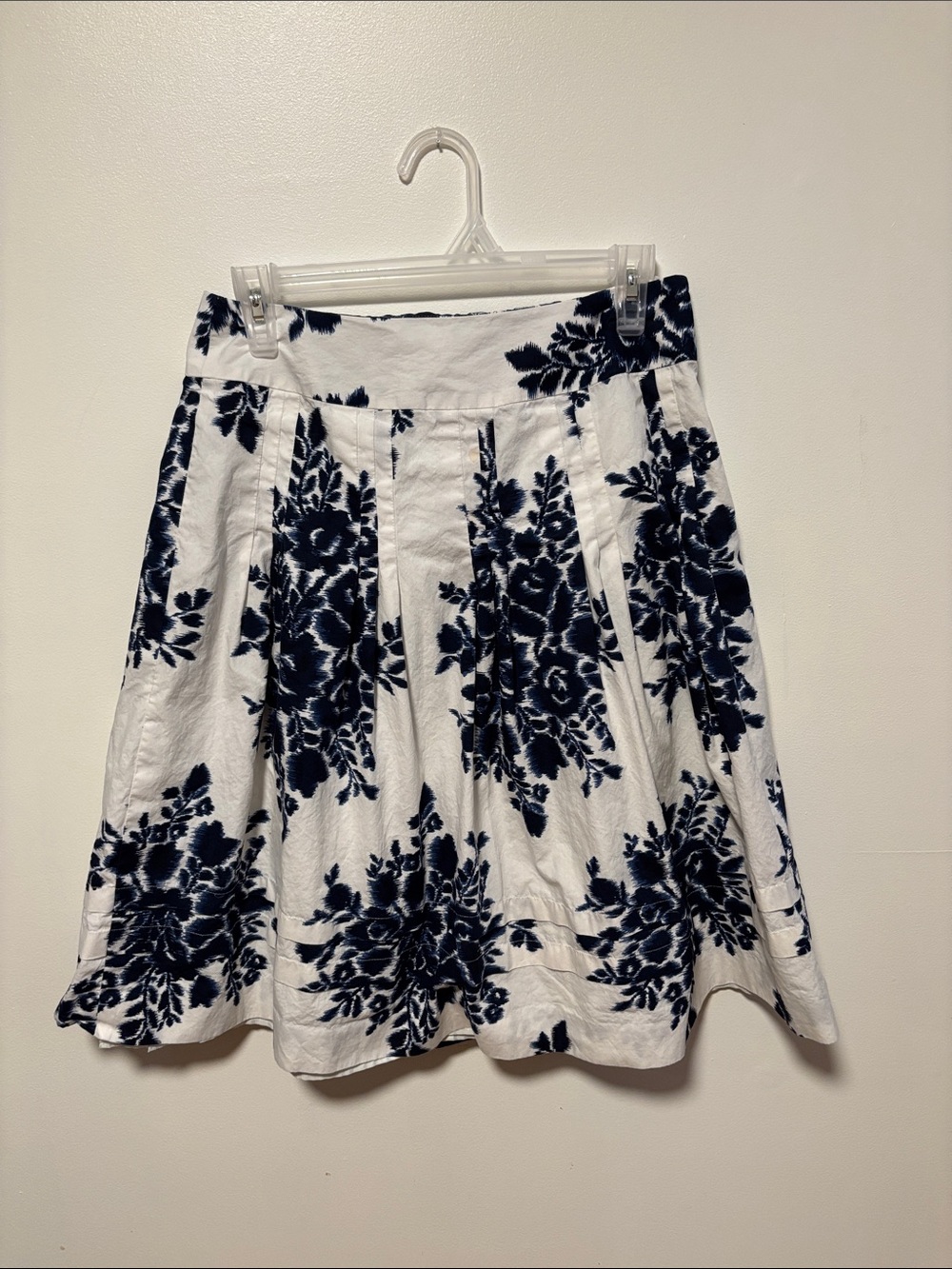 Talbots White Skirt with Navy Floral Print
